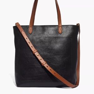 Madewell Zip Top Transport Bag - Black/Brown